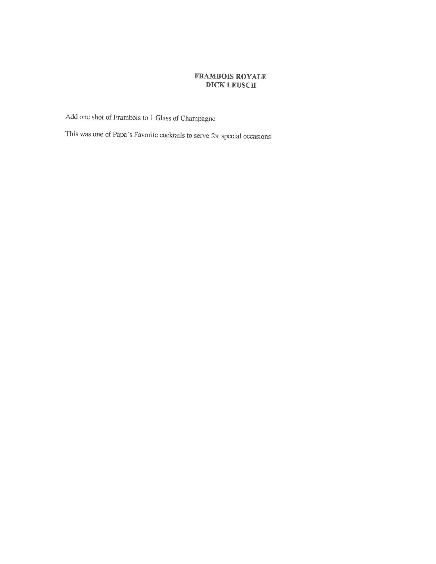 Original cookbook page for Frambois Royale