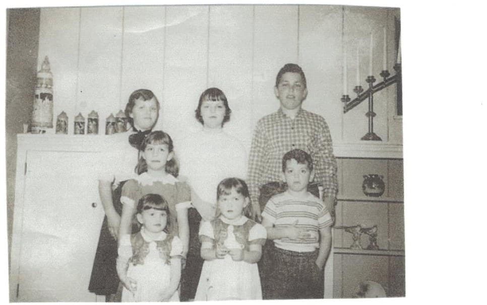 The Leusch children gathered together, c. 1960s
